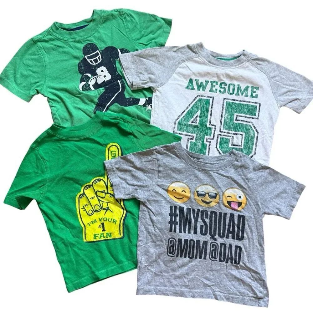 Toddler Boys Old Navy Carters Children’s Place 4 Piece Graphic Tee Shirt Lot 3T